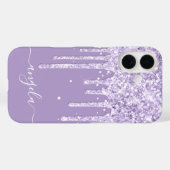 Coques Case-Mate iPhone Pailleté Violet Clair Signature Glam (Verso (horizontal))