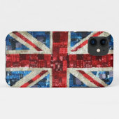 Coques Case-Mate iPhone Paillette d'Union Jack bling l'iPhone anglais (Dos (Horizontal))