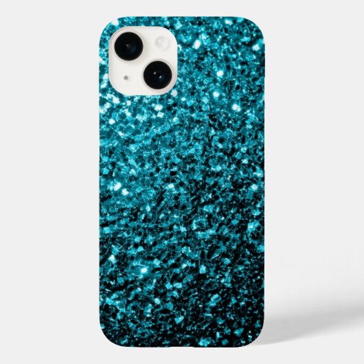 Coques Case-Mate iPhone Paillettes bleu aqua scintillent (Verso)