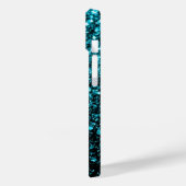 Coques Case-Mate iPhone Paillettes bleu aqua scintillent (Verso / Gauche)