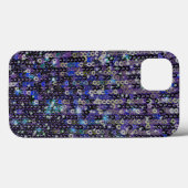 Coques Case-Mate iPhone Paillettes bleu violet | motif étincelant (Verso (horizontal))