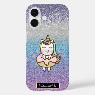 Coques iPhone 16 Paillettes Bokeh Ombré,Diamants Violets,Donut Lico