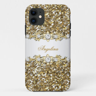 Etui iPhone Case-Mate Paillettes de bijou en or blanc argenté diamant 2