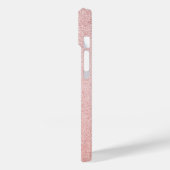 Coques Case-Mate iPhone Paillettes de Monogramme en Or Rose | Étincelle Mo (Verso / Gauche)