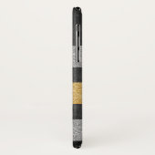 Coques Case-Mate iPhone Paillettes de style avec monogramme (Dos/Gauche)