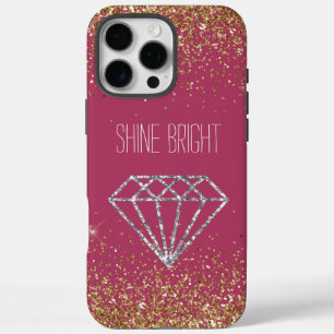 Coques iPhone 16 Pro Max Paillettes dorées Diamant Argenté Brillant Lumineu
