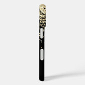Coques Case-Mate iPhone Paillettes dorées et monogramme Nom en écriture bl (Verso / Droite)