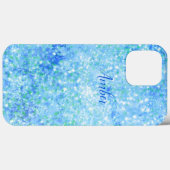 Coques Case-Mate iPhone Paillettes Élégantes Bleu Bébé (Verso (horizontal))