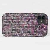Coques Case-Mate iPhone Paillettes en argent rose | motif étincelant (Dos (Horizontal))