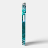 Coques Case-Mate iPhone Paillettes Féminin Douce 16 Turquoise (Verso / Droite)