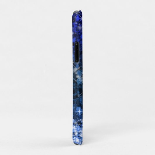 Coques Case-Mate iPhone Paillettes Fille Brillance Luxe Bleu Marine (Dos/Droite)