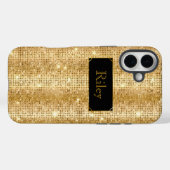 Coques Case-Mate iPhone Paillettes glamour or points scintillants (Verso (horizontal))