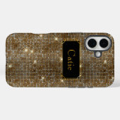 Coques Case-Mate iPhone Paillettes glamour or points scintillants (Verso (horizontal))