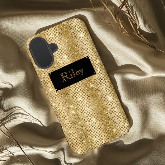 Coques Case-Mate iPhone Paillettes glamour or points scintillants