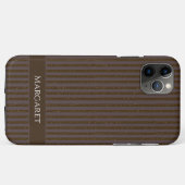 Coques Case-Mate iPhone Paillettes marron | Monogramme Initial Minimal Mod (Dos (Horizontal))