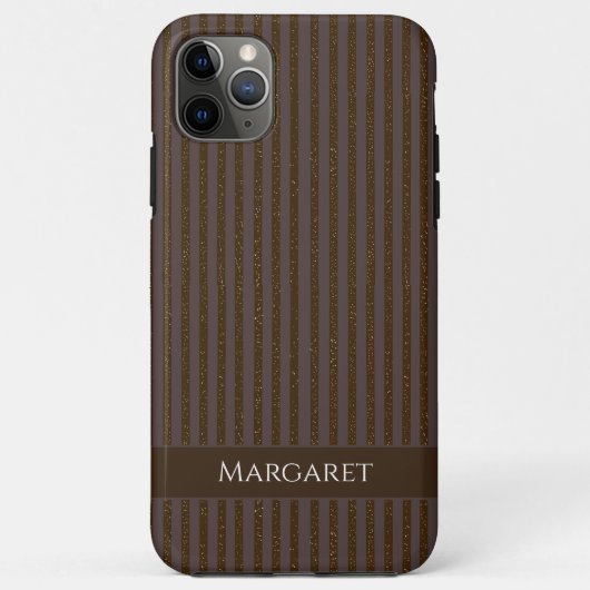 Coques Case-Mate iPhone Paillettes marron | Monogramme Initial Minimal Mod (Dos)