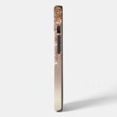 Coques Case-Mate iPhone Paillettes Modernes Gouttes,Monogramme Cuivre (Verso / Gauche)