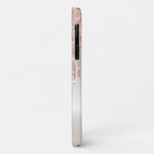 Coques Case-Mate iPhone Paillettes modernes gouttes rose or, monogramme ar (Dos/Gauche)