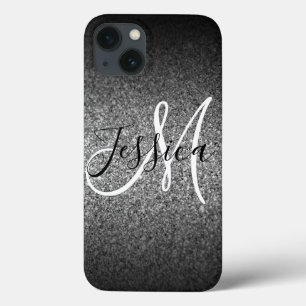 Case-Mate iPhone Case Paillettes Noir Argent Ombré Personnalisé