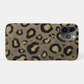 Coques Case-Mate iPhone Paillettes Or Brun & Imprimé Léopard Guépard Noir (Dos (Horizontal))