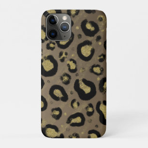 Case-Mate iPhone Case Paillettes Or Brun & Imprimé Léopard Guépard Noir