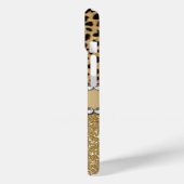 Coques Case-Mate iPhone Paillettes Or Tache De Léopard Rhinestone (Verso / Gauche)