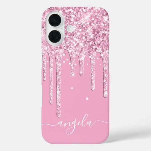 Coques Case-Mate iPhone Paillettes Rose Clair Signature Glam (Verso)