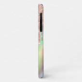 Coques Case-Mate iPhone Paillettes Rose Gold, Holographique Monogramme (Dos/Gauche)