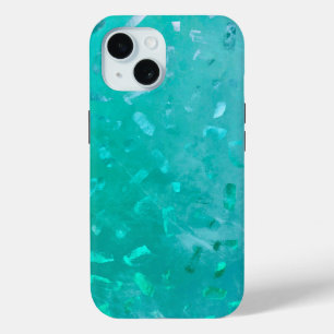 Coque Pour iPhone 15 Paillettes Turquoise