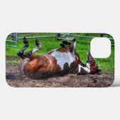 Coques Case-Mate iPhone Paint Rolling Horse Equine Photo pour les amateurs (Verso (horizontal))