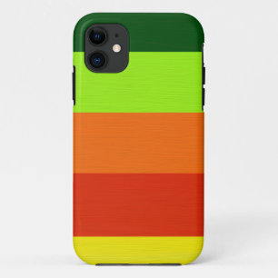 Coque iPhone 11 Paint vert citron orange rouge jaune rayures rétro