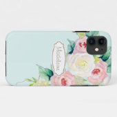 Coques Case-Mate iPhone Painterly Simple Moderne Aquarelle Roses floraux (Dos (Horizontal))