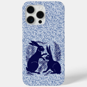Coque iPhone 15 Pro Max Paire Art nouveau de lapins De Morgan et Morris