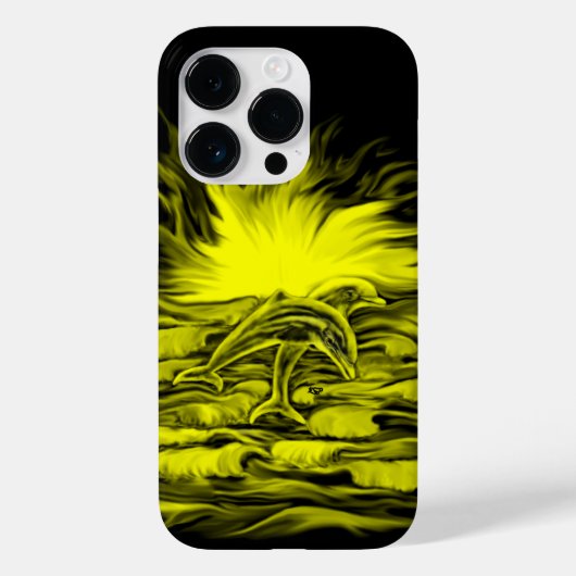 Coques Case-Mate iPhone Paire de dauphins dans le soleil (Verso)