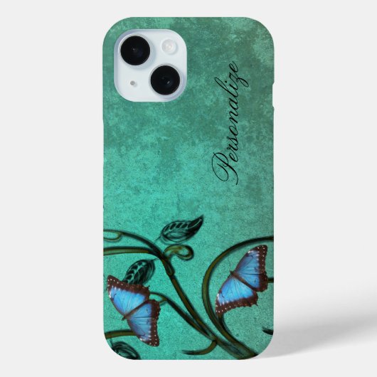 Coques Case-Mate iPhone Paire papillon turquoise (Verso)