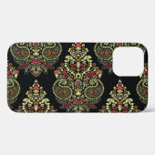 Coques Case-Mate iPhone Paisley, arrière - plan noir géométrique (Verso (horizontal))