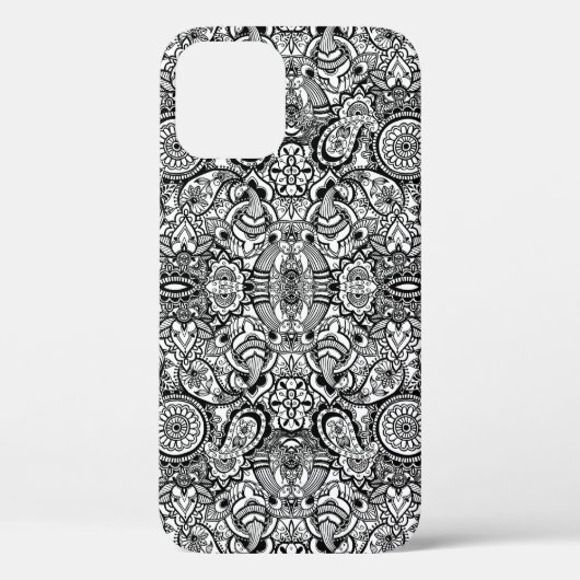 Coques Case-Mate iPhone Paisley floral noir (Verso)