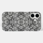 Coques Case-Mate iPhone Paisley floral noir (Verso (horizontal))