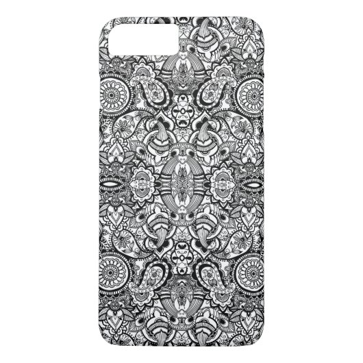 Coques Case-Mate iPhone Paisley floral noir (Dos)