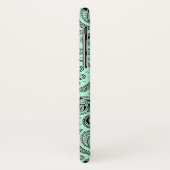 Coques Case-Mate iPhone Paisley florale Black & Mint Green V (Dos/Gauche)