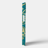 Coques Case-Mate iPhone Paisley Funky Print in Turquoise & Golds (Verso / Droite)