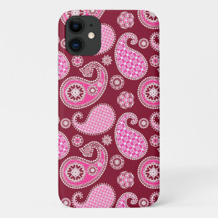 Case-Mate iPhone Case Paisley motif, Bourgogne, rose et blanc
