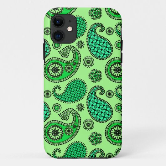 Coques Case-Mate iPhone Paisley motif, jade et vert menthe (Dos)