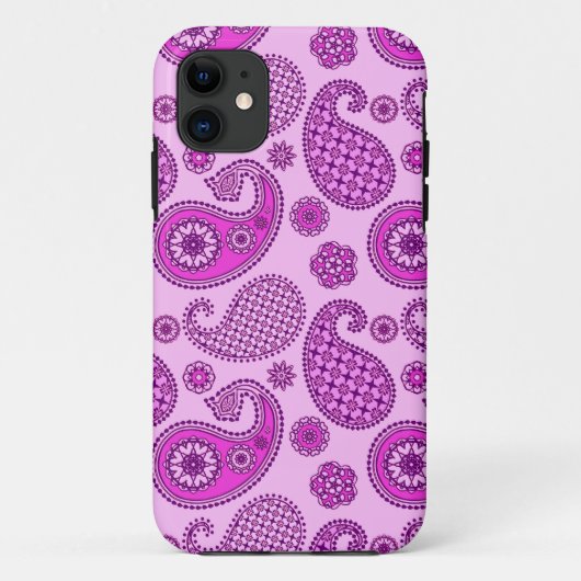 Coques Case-Mate iPhone Paisley motif, orchidée et améthyste violet (Dos)