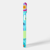 Coques Case-Mate iPhone Paisley Nom moderne Personnalisé Turquoise Bleu (Verso / Droite)