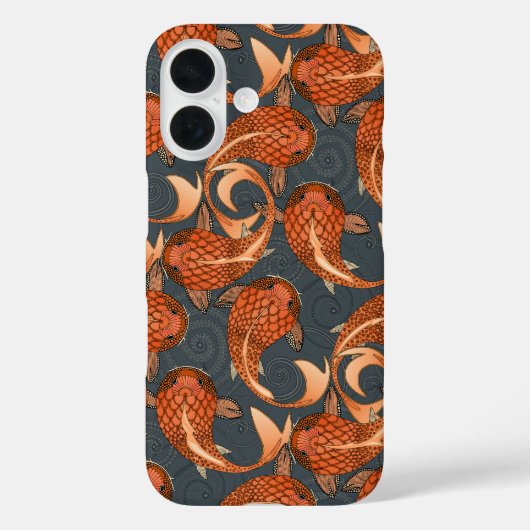 Coques Case-Mate iPhone paisley poisson gris foncé (Verso)