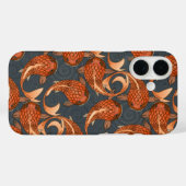 Coques Case-Mate iPhone paisley poisson gris foncé (Verso (horizontal))