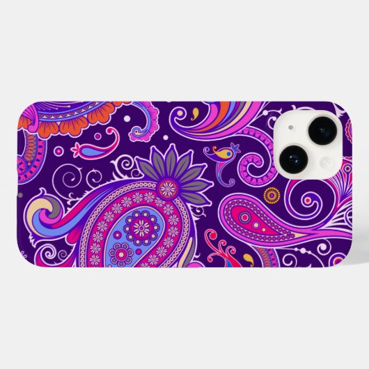 Coques Case-Mate iPhone Paisley rose et violet (Verso (horizontal))