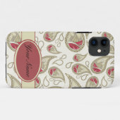 Coques Case-Mate iPhone Paisley sans couture avec la fleur (Dos (Horizontal))