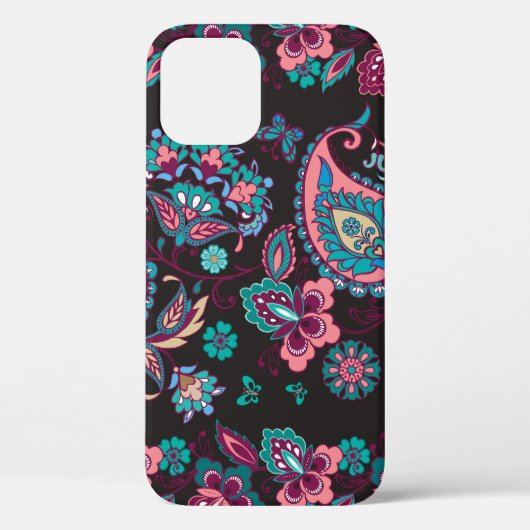 Coques Case-Mate iPhone Paisley Stripe : Noir Décoratif Sans Seamless (Verso)